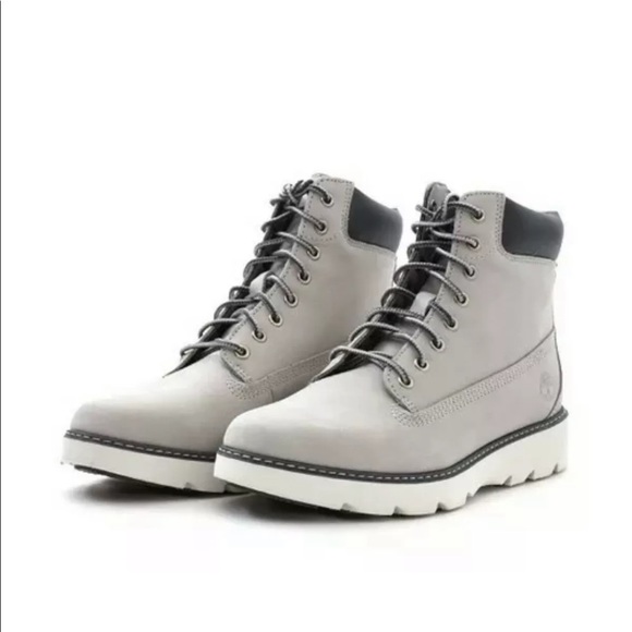 Timberland womens light gray nubuck leather casual mid-pipe boot - Picture 2 of 5